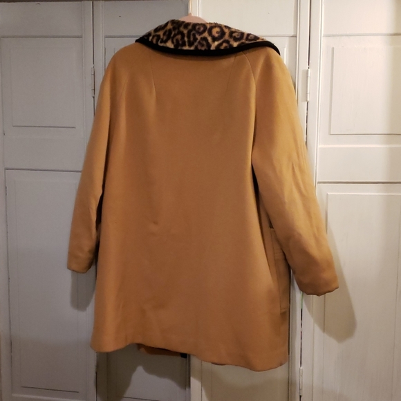 Vintage Leopard Wool Coat Pinup Style - Picture 6 of 8